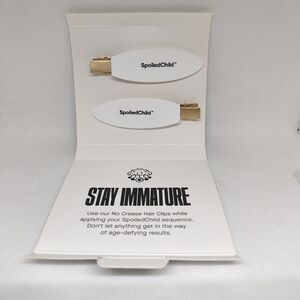 SpoiledChild White and Gold Hair Clips